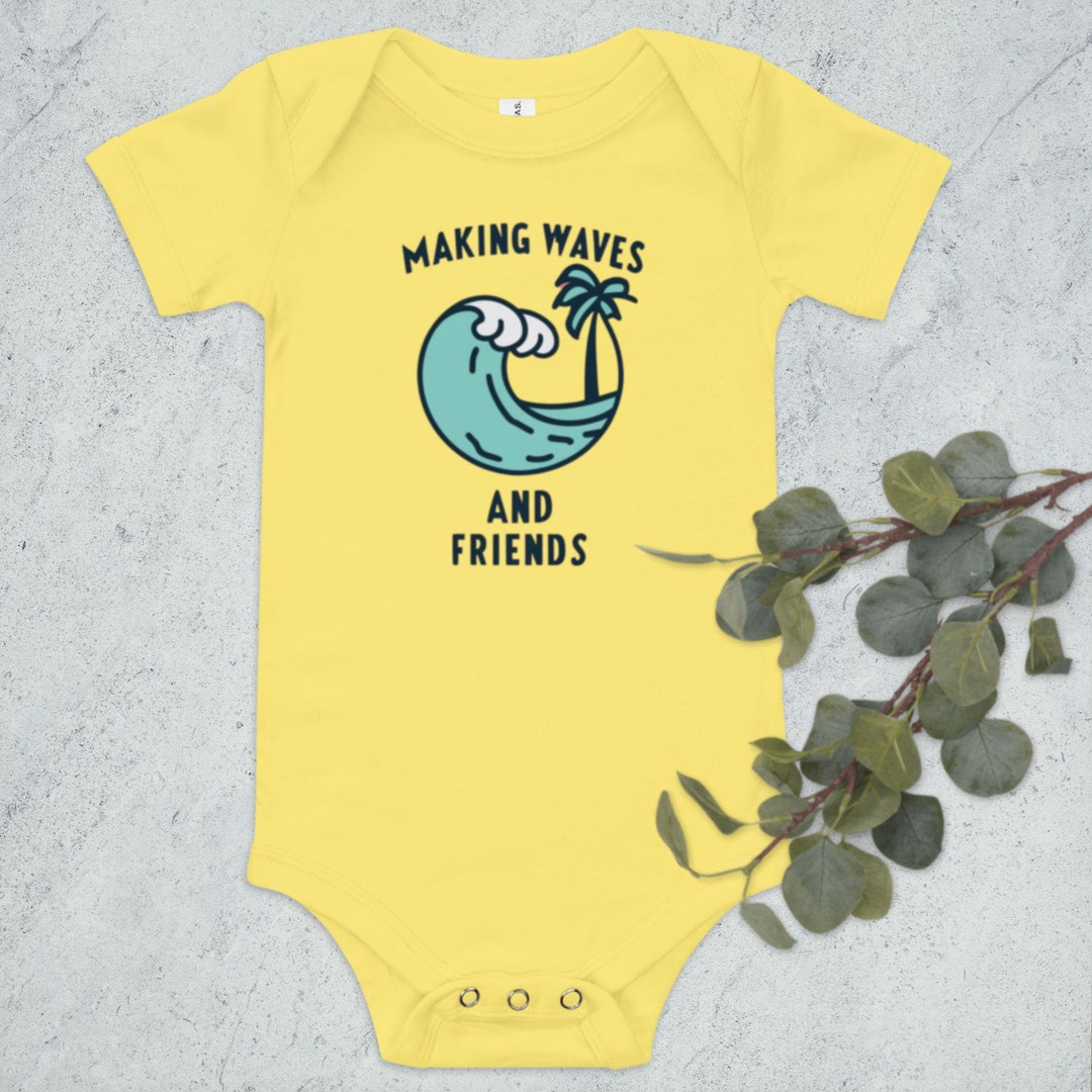 Making Waves and Friends Surf Baby Bodysuit Onesie Cute Baby Etsy