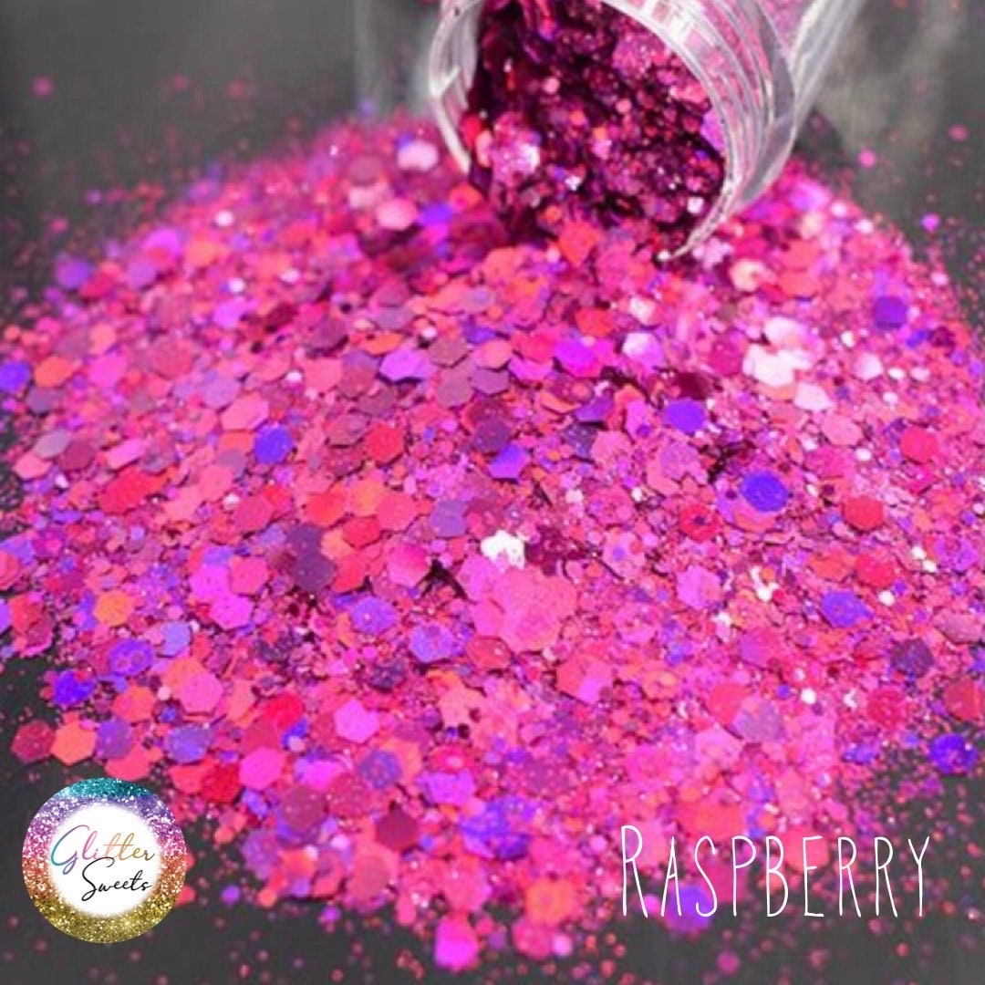 Chunky Raspberry Raspberry Glitter, Chunky Mix, Chunky, Glitter for Tumblers, Craft ...