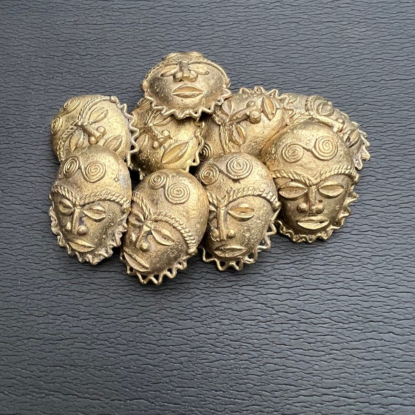 Bearded Mask | African Ghanaian brass gold croc charms jibbitz for men and women