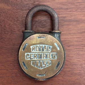 Vintage Royal Certified Brass Padlock No Key
