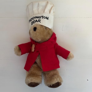 Vintage Paddington Bear, Toy Plush Bear, Eden Toys, Chef Bear