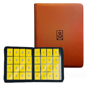 Pro365 1000+ Trading Card Binder / 16 Pockets On Each Page / Side-Load Sleeves Ringless Portfolio / Binder Only (Brown)