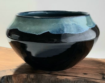 Handmade black southwestern accent pot