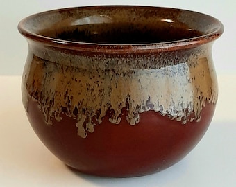 Handmade Pot, Brick Red Pot, Plant Pot, Stoneware Pot, Decorative Pot, Tan Pot, Southwestern Shaped Pot