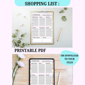 Printable Grocery List