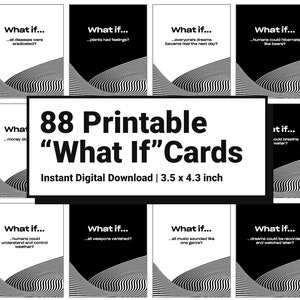 88 afdrukbare 'Wat als'-scenariokaarten | Gespreksstarterskaarten voor kinderen en volwassenen | Digitaal downloaden