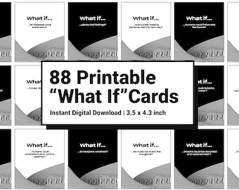 88 Tarjetas de escenario What If imprimibles / Tarjetas de inicio conversacional para niños y adultos / Descarga digital