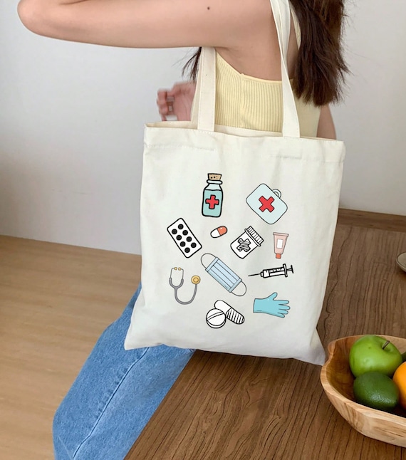 Medical Graphics Canvas Tote Bag Practical Carry-all for