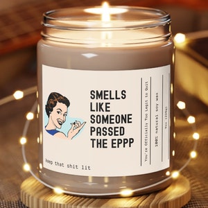 Humorous EPPP Pass Candle for Psychology Students | Personalized Scented Gift with Name and Credentials