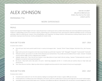 Resume Template for Microsoft Word | Cover Letter & References Template | Resume Template Word Instant Download | CV Template | ATS Friendly