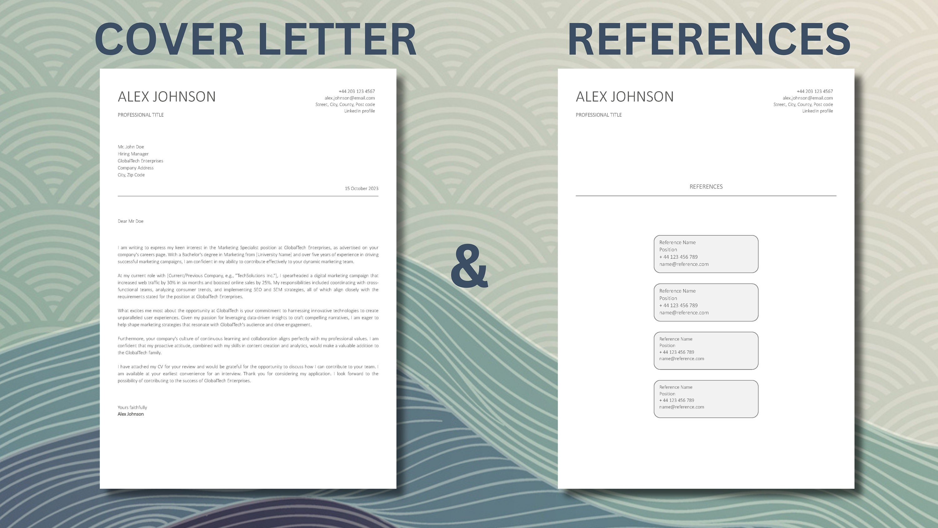 Resume Template for Microsoft Word | Cover Letter & References Template ...