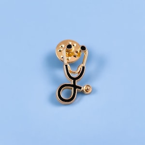 Black/gold Stethoscope Pin, Handmade Medical Accessory, Nurse Gift ...