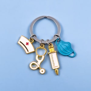 Key Stethoscope Keychain Chain Pendantassistant Backpack Hanging  Accessories Decorative Prop Metal Keychain Nurse Nurses