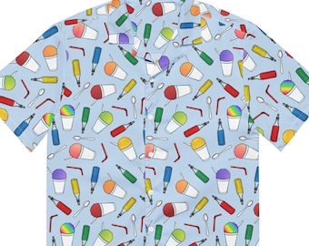 Camiseta del festival de música Snoball Snowball de Nueva Orleans, Luisiana, temporada de festivales, blues, jazz, primavera, verano, unisex, con botones, estilo hawaiano.