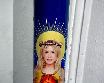 Vela votiva de oração St. Loser Slayyyter WGIA, vela de longa duração e inodora em recipiente de vidro.