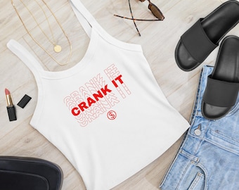 CRANK IT Slayyyter WGIA tour concert women’s micro-rib tank top crop top baby tee