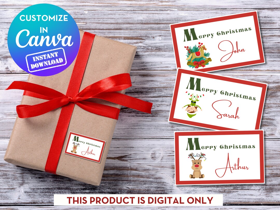 EDITABLE Christmas Name Tags Printable Classroom Name Labels Elementary