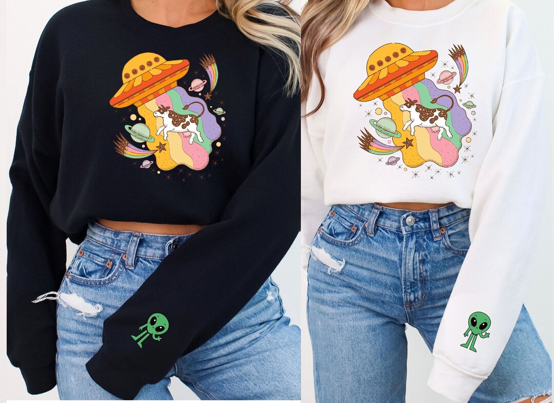 Dueling Cowboys vs Aliens Long Sleeve Graphic Tee main image 1