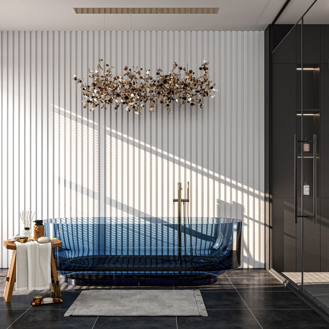 White Acoustic Slat Wood Accent Wall Panels Limited Edition - Etsy