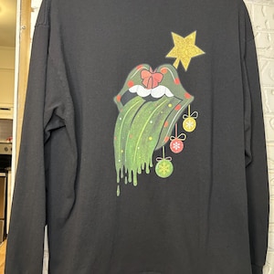 Camisa navideña clásica vintage de The Rolling Stones - Manga larga - Talla XL