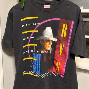 Ricky Van Shelton - Vintage RVS Shirt- Early 90’s Print - Size XL Front And Back Print