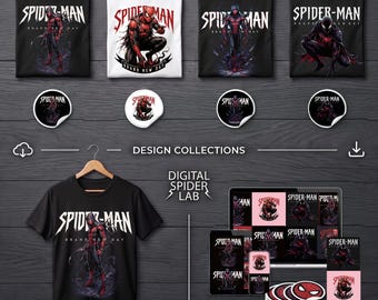 Anime Style Spider PNG Bundle, Spiderman Brand New Day, Dark Aura Hero, Soul Reaper Clipart, Edgy Comic Sublimation ( Digital Download )
