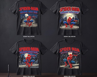 Spiderman Brand New Night City, Urban Superhero PNG Bundle, Retro Vigilante Clipart, Comic Book Spider, City Skyline Graphics (Digital file)