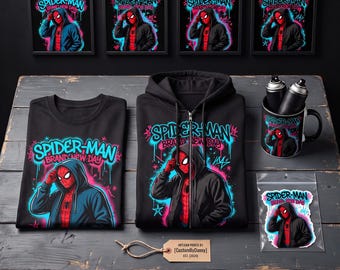 Spiderman Brand New Day PNG Bundle, 4 Designs, Edgy Streetwear Graffiti Hero, Superhero Cut Files (Digital Download)