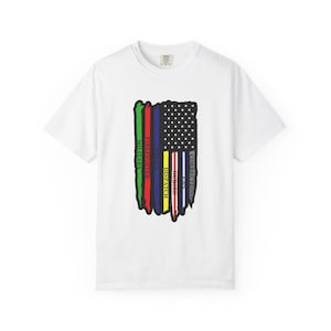 Custom White First Responders T-Shirt - Unique Gift for EMT, Firefighter, Police - Personalized Hero Apparel