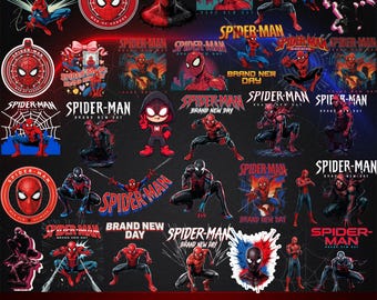 35+ Brand New Day Spiderman PNG, Comic Book Superhero, Urban Spider Clipart, Boy Birthday Shirt, Cricut PNG Bundle  (Digital Download)