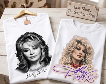Dolly Parton PNG, Black and White Dolly PNG, Country Music Design, Dolly xoxo PNG, Vintage Country Singer, Western Cowgirl, 2 png bundle