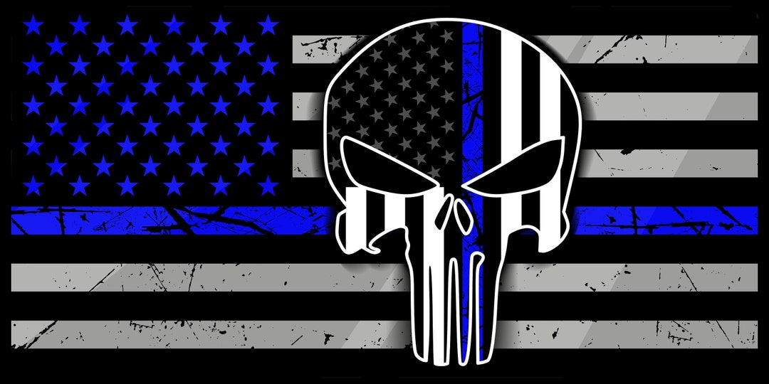 6x THIN BLUE LINE License Plate Decals | Stickers FOP Police PBA - Foto 6