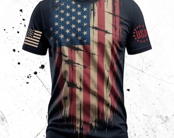 Distressed American Flag Full Body PNG Bundle | 6 Files | 4th of July PNG