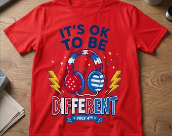 It's OK to Be Different PNG | Autism Awareness Design | 4th of July PNG