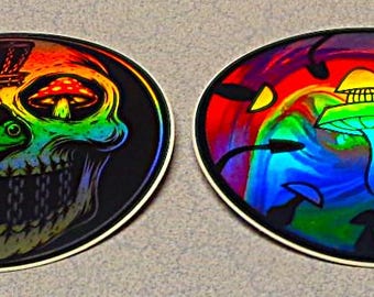 New 2 Disc Golf Holographic Stickers. 3".