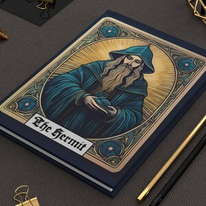 The Hermit Tarot Card Journal Dark Academia Aesthetic Introspective Notebook Writing Reflections Tarot Lovers Gift Idea Unique Gothic Diary