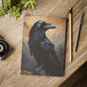 Journal Raven-Inspired Edgar Allan Poe Quote Nevermore Dark Academia Notebook Elegant Writing Gift for Writers Artists Dreamers