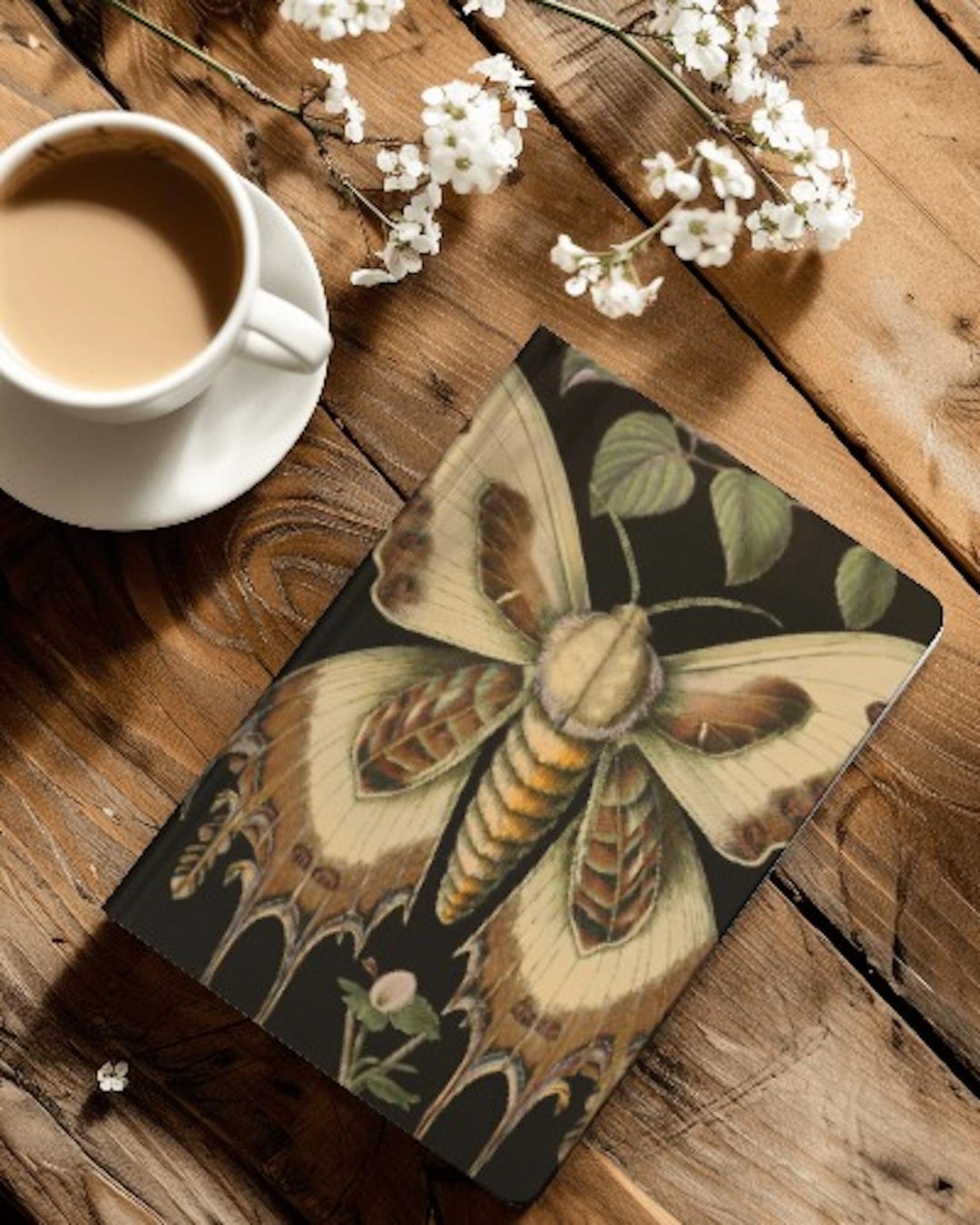 Moth Journal Black Moth Journal, Ivy Design, Gothic Nature, Dark Academia - Etsy