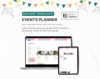 Veranstaltungsplaner Notion Template, Digitaler Party Organizer, Mehrere Veranstaltungen, Party Tracker