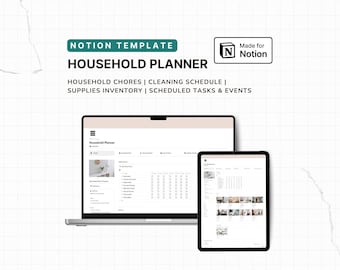 Household Planner Notion Template: Cleaning Schedule, Home Management