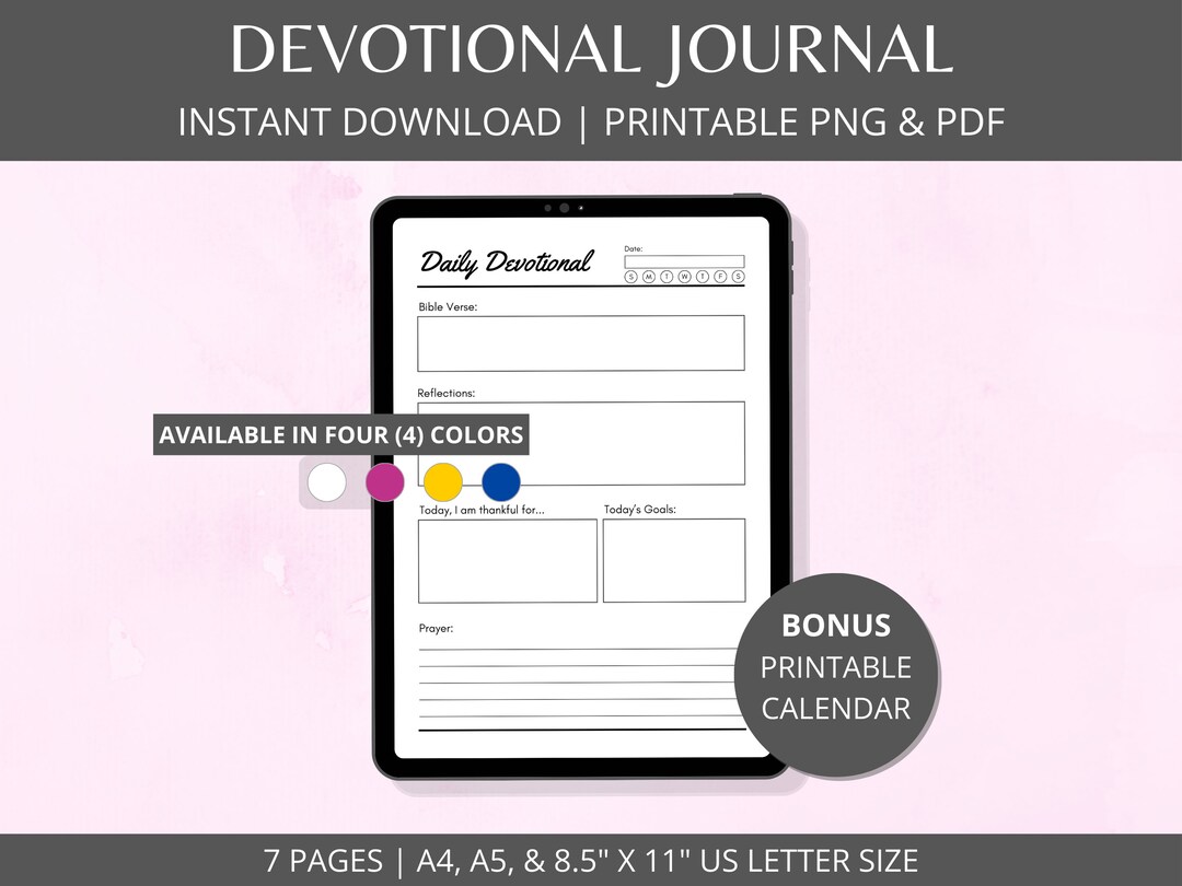 Printable Devotional Journal Templates Bundle Scripture Journal, Faith ...