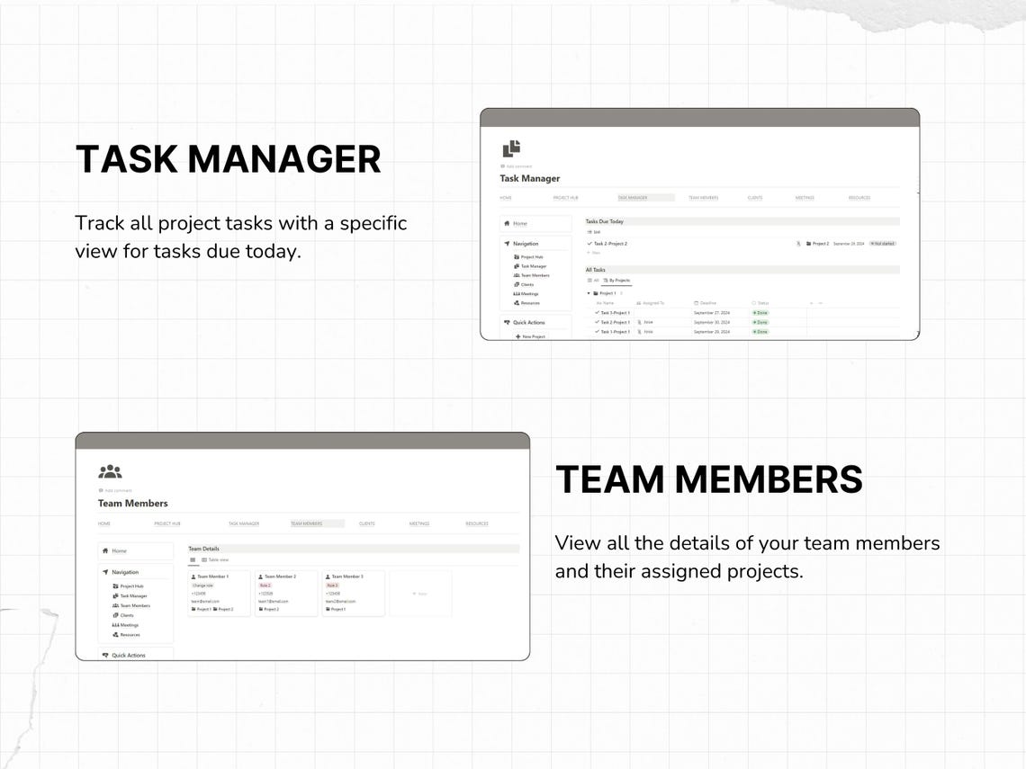 Project Management Notion Template for Team, With Client Directory ...