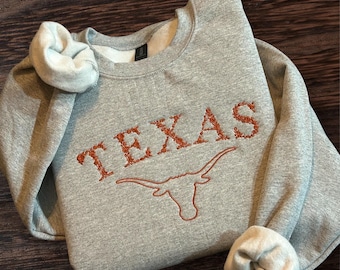 Sudadera bordada de los Texas Longhorns, sudadera floral de UT