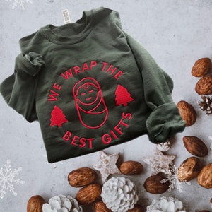 Embroidered Nurse Sweatshirt, Christmas Nurse Sweatshirt, Holiday Sweatshirt