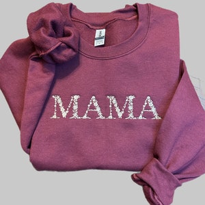 MAMA Floral Embroidered Sweatshirt, Floral MAMA Sweatshirt
