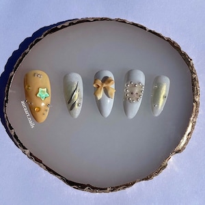 ATEEZ ANITEEZ Custom KPOP Bias Nails/TYUdeongi Yunho Nails/Concert Nails/Coquette Bow Nails/Press On Nails/Y2K Nails/Reusable Nails