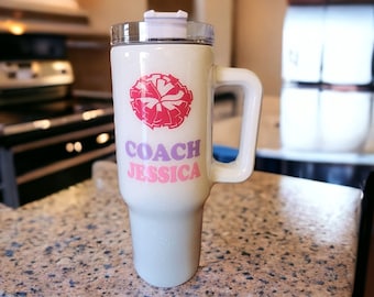 40oz customized glitter tumbler
