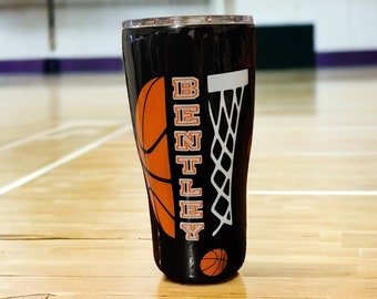Basketball theme tumbler personalized