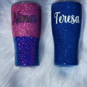 Personalized glitter tumblers