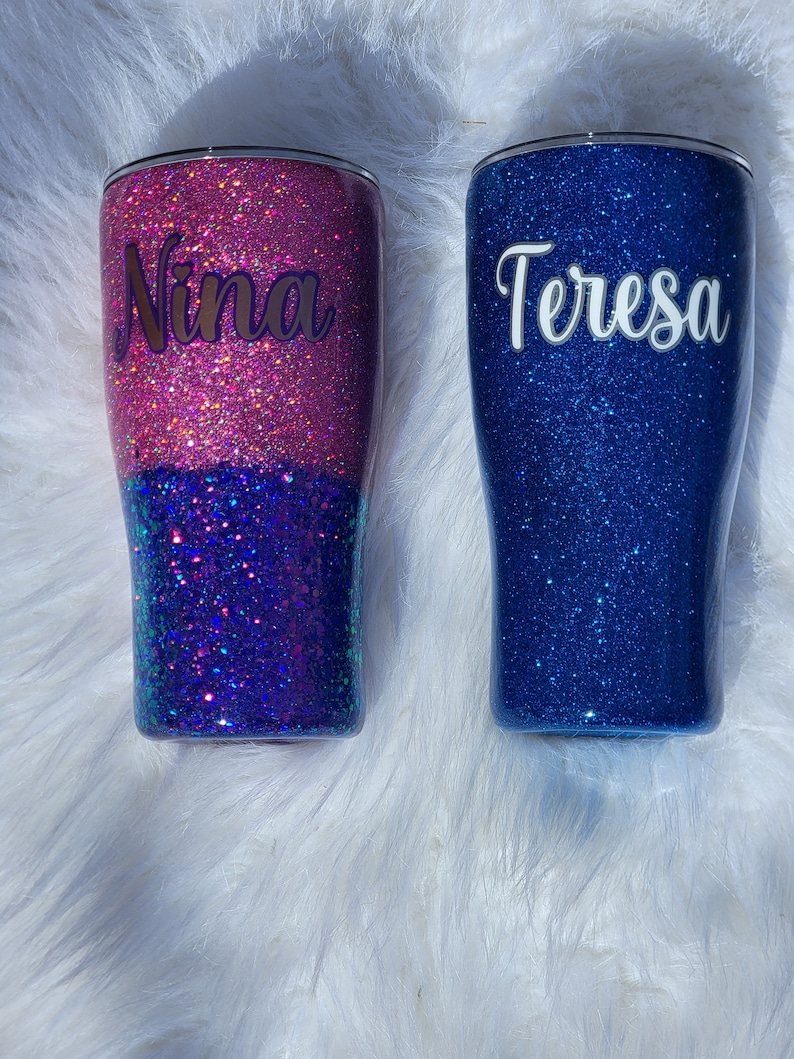 Personalized glitter tumblers
